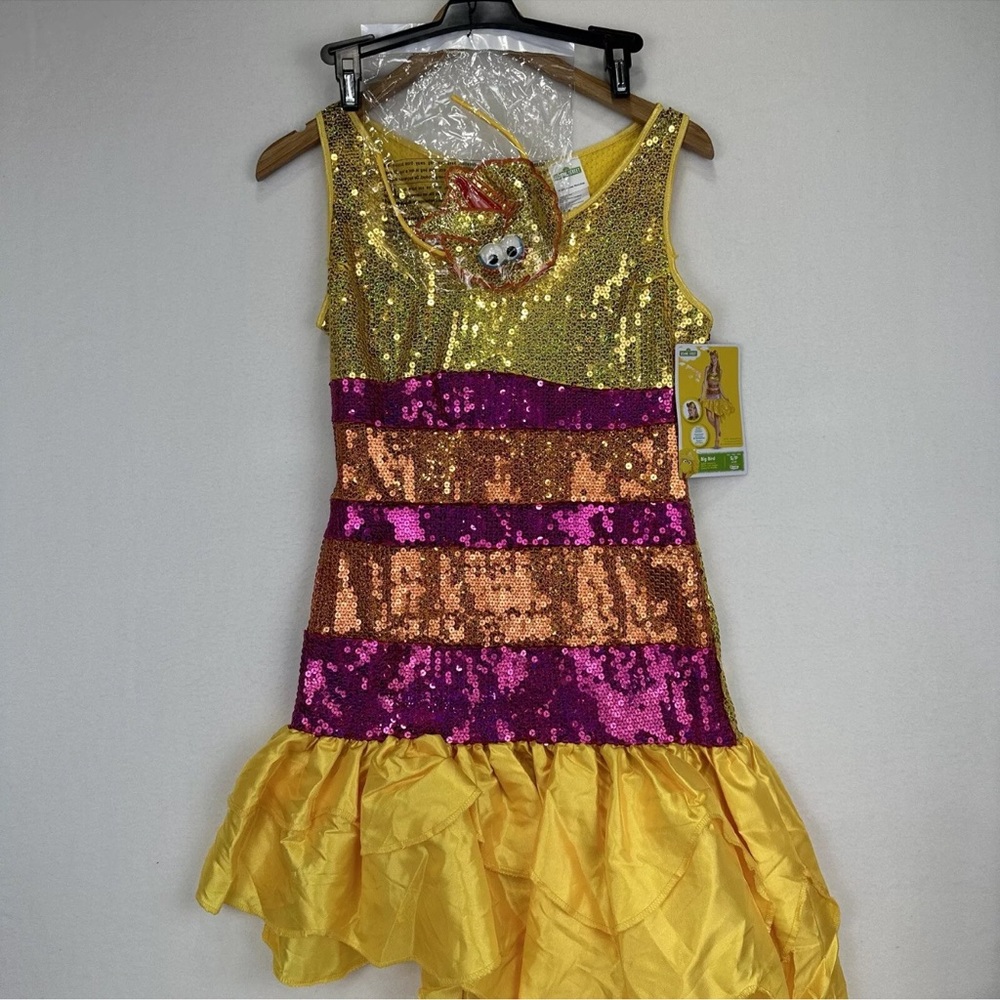 Big Bird Sesame Street Sequin Costume Dress Adult Women’s Small Halloween NWT